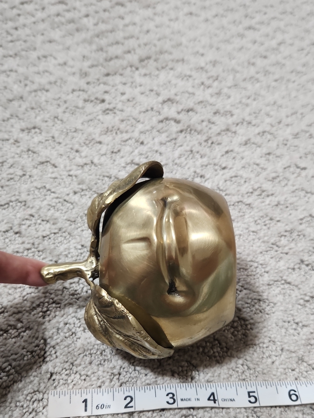Brass Apple Sculpture Pomme Bouche  Decor Paperweight - Picture 11 of 13